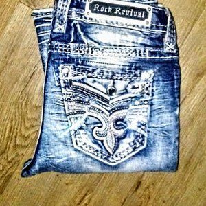 WOMENS ROCK REVIVAL TAMA BOOTCUT JEANS SIZE 27×34